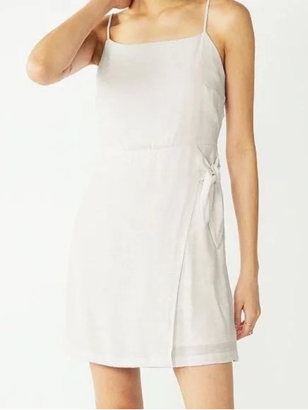 Nine West White Sleeveless Wrap Dress